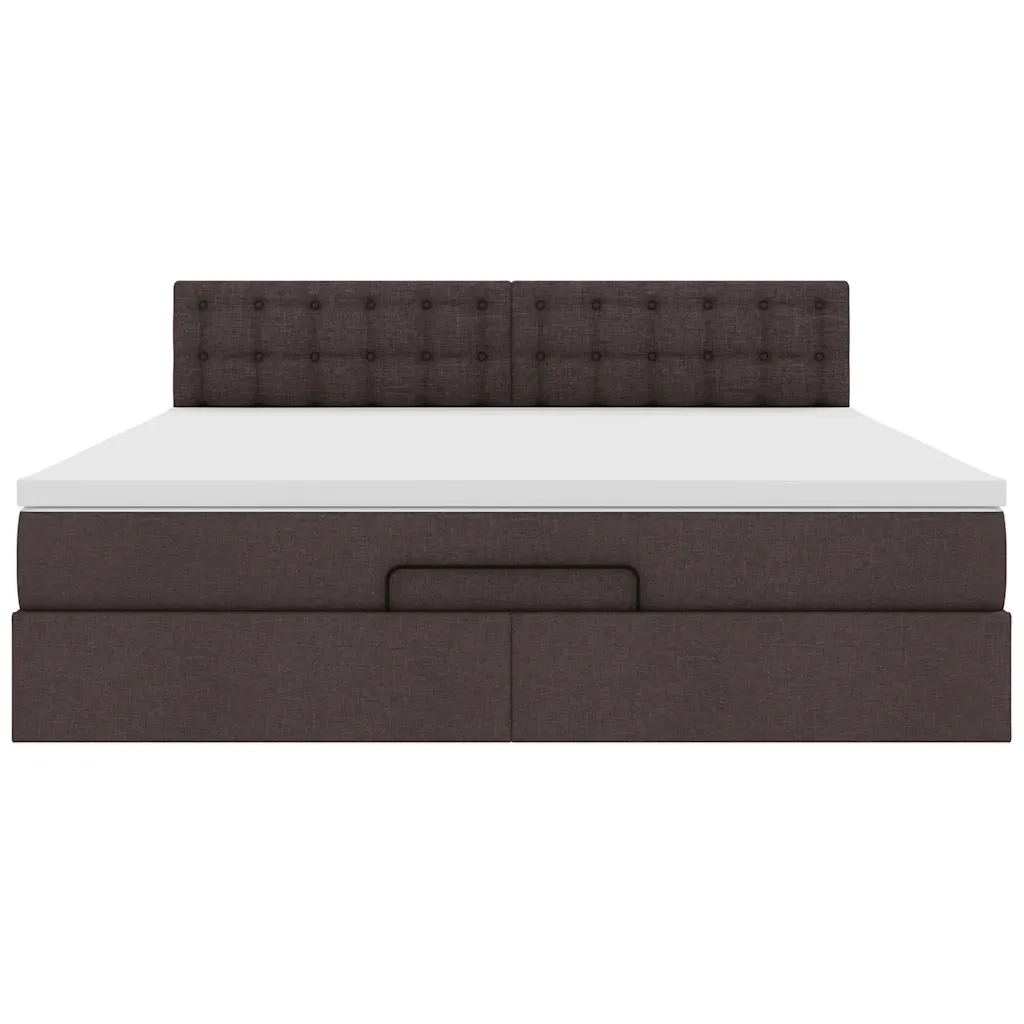 Struttura Letto Pouf con Materasso 160x200 cm in Tessuto 3311639