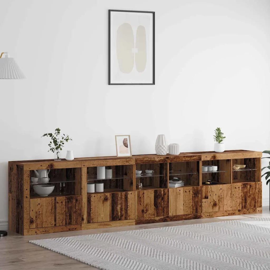 Madia LED Legno vecchio 283 x 37 x 67 cm Legno multistrato 3333113