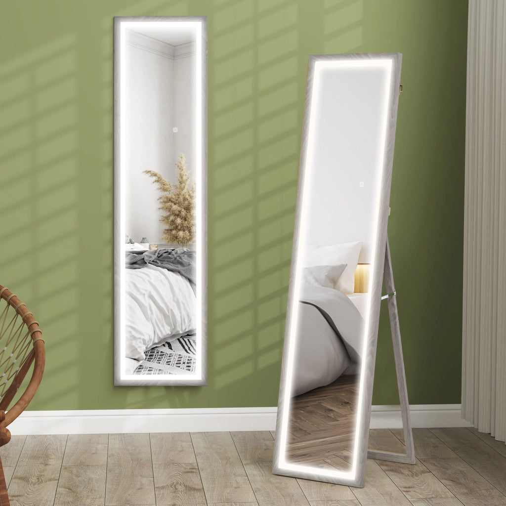 Specchio da Terra LED ¨C Xylo ¨C 40x160 cm Touch Dimmerabile 3 Colori Grigio