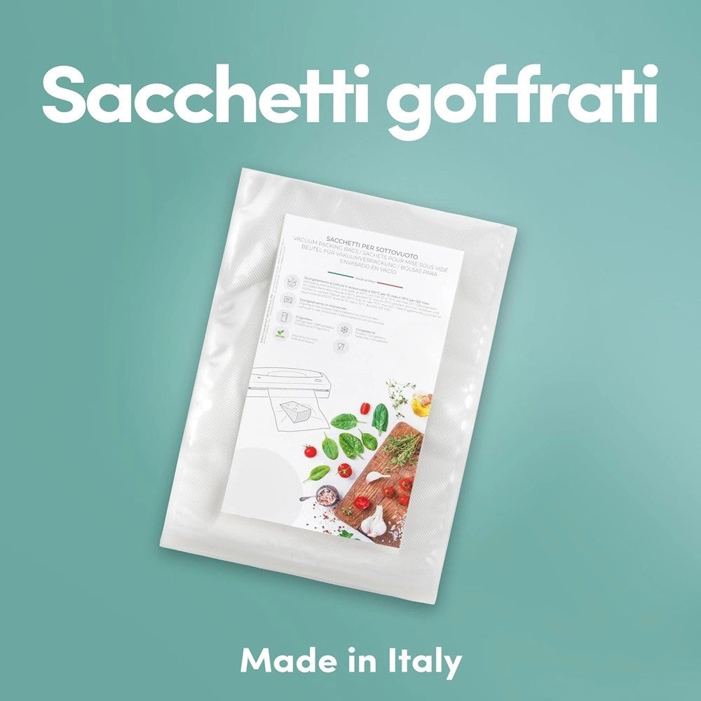 Trade Shop - Kit 20pz Sacchetti Sottovuoto 25x35cm Per Congelatore Frigorifero Microonde Cottura -