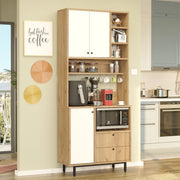 Madia Romallo, Credenza 2 Cassetti, 88x36x205h cm Marrone Rovere