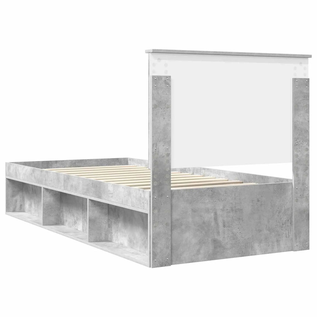 Struttura del letto Grigio Concretè 90 x 190 cm Pino massello