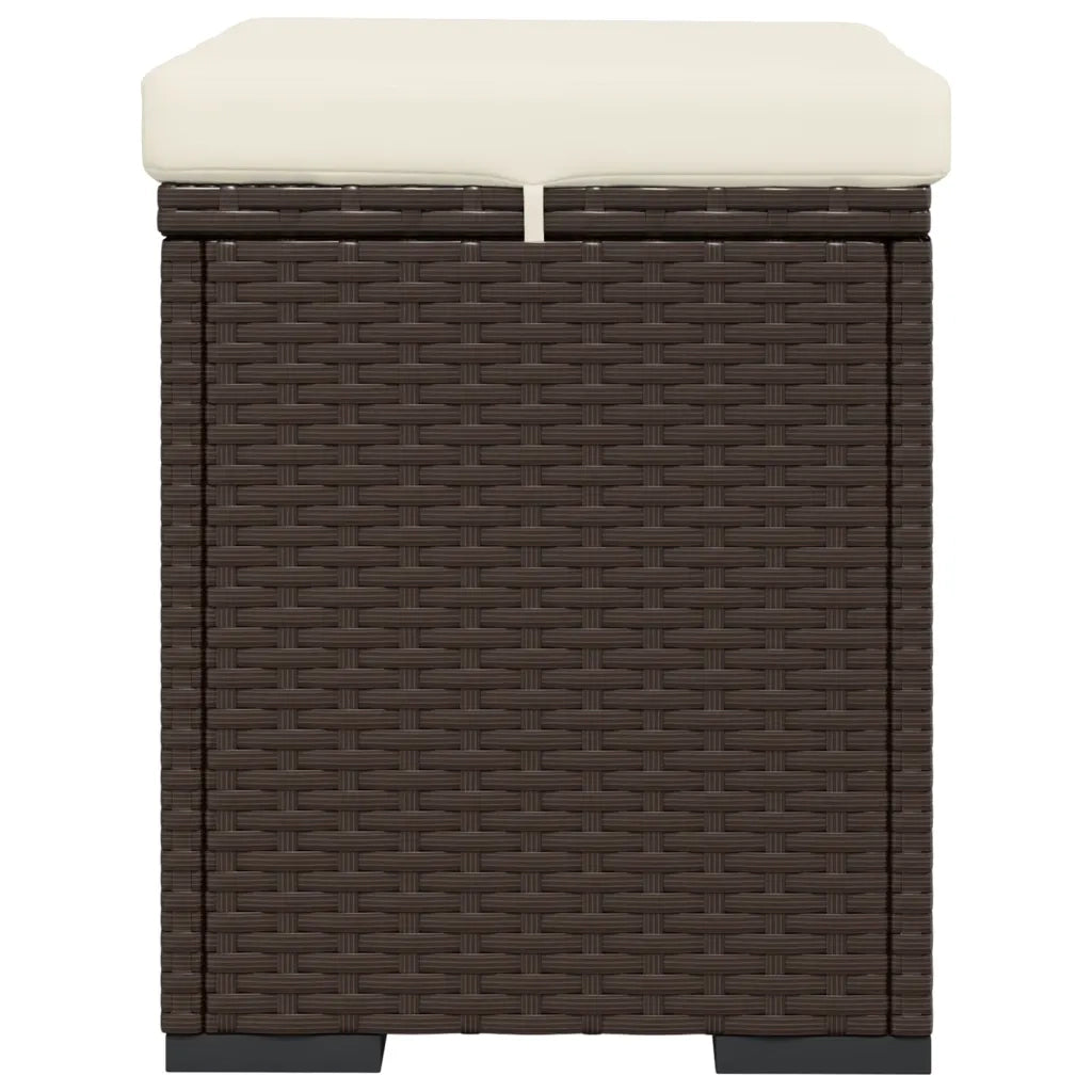 Ottomane con Cuscini 2pz Marrone 40x30x40 cm in Polyrattan 319395