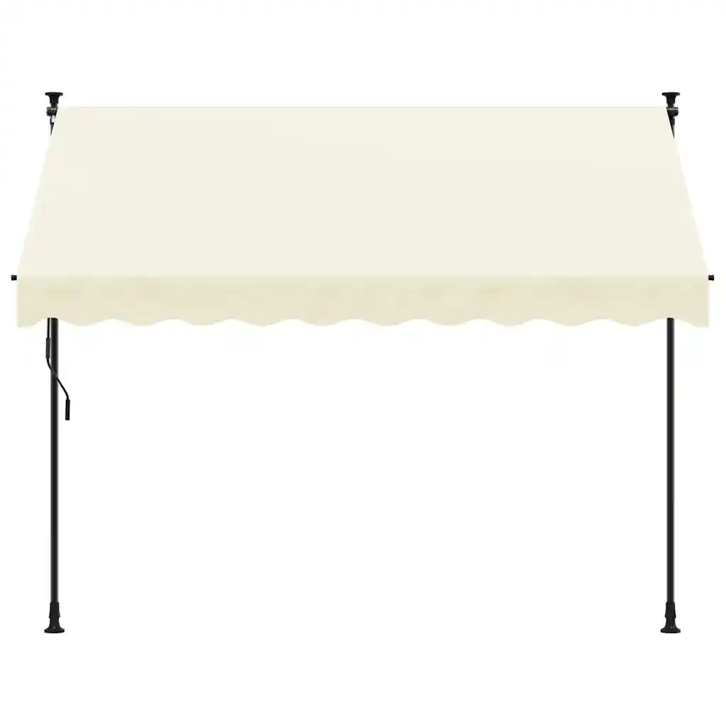 Tenda da Sole Retrattile Crema 300x150 cm in Tessuto e Acciaio 368747