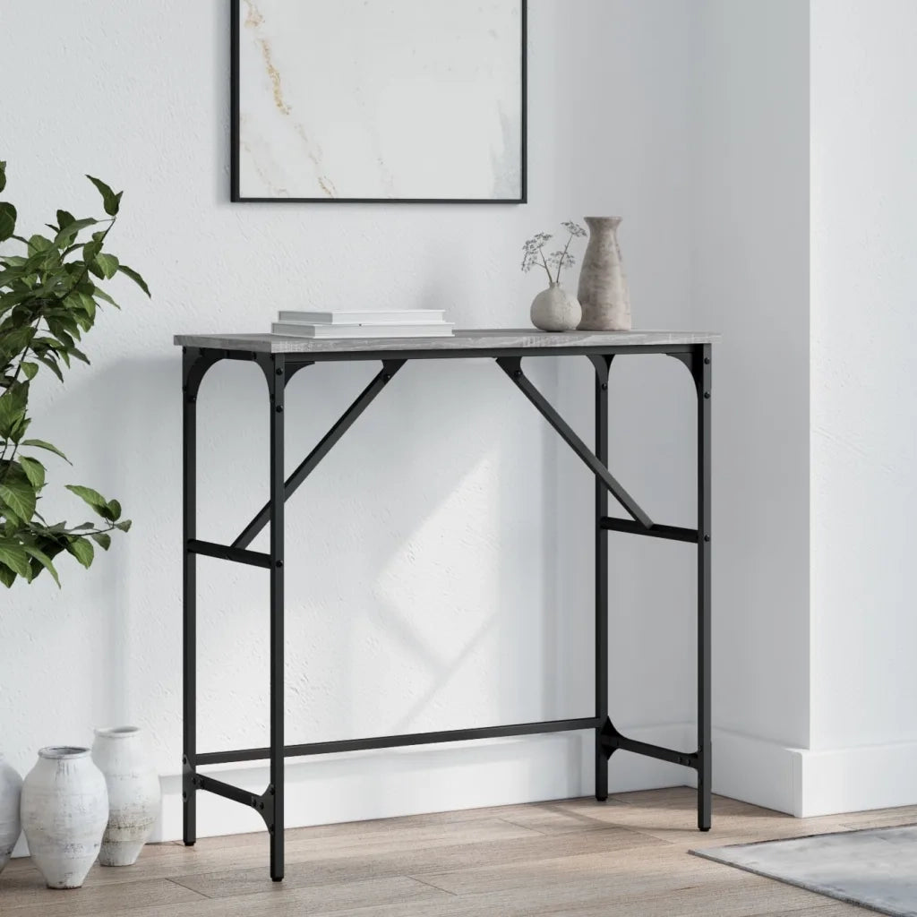 Tavolino Consolle | Tavolo d'Ingresso Grigio Sonoma 75x32x75cm in Legno Multistrato