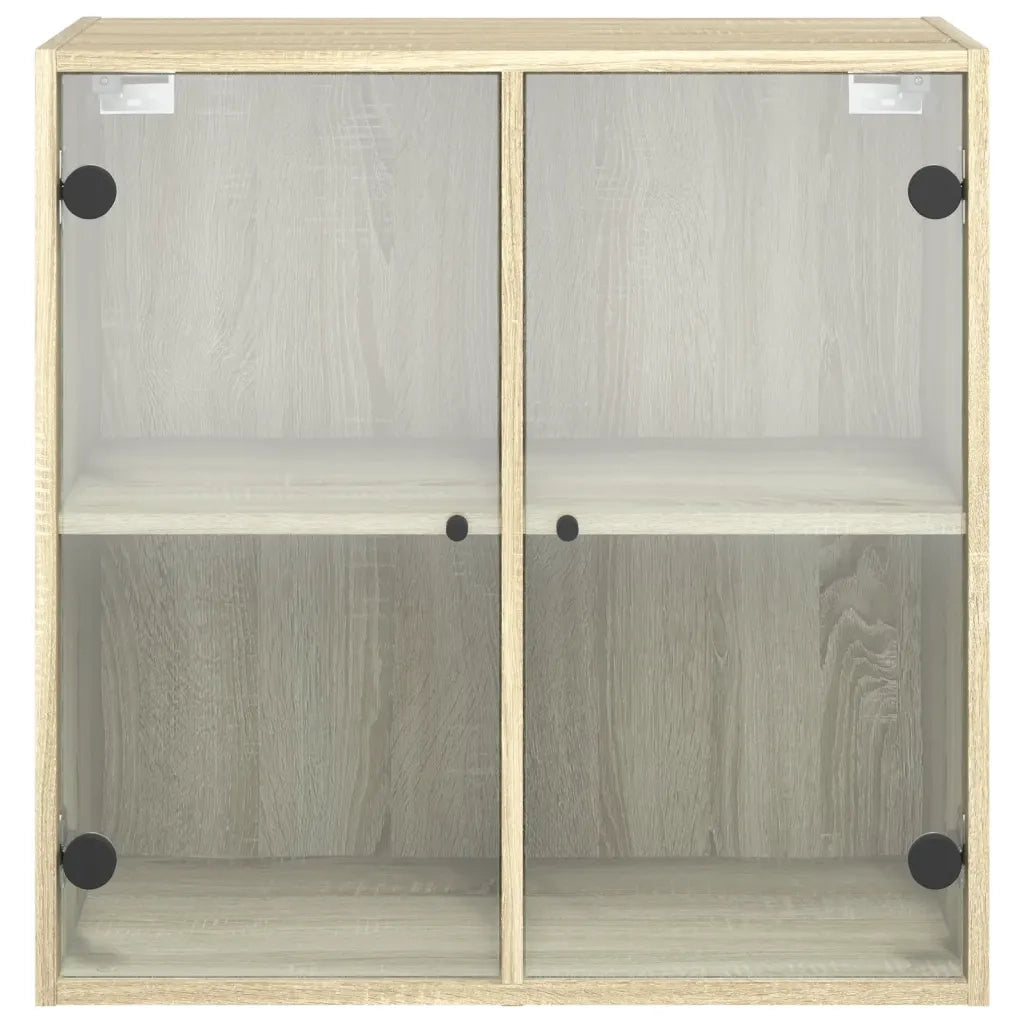 Mobile a Muro con Ante in Vetro Rovere Sonoma 68x37x68,5 cm 836492