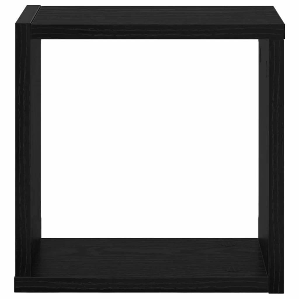 2 pz Scaffali da Parete | Mensola sospesa Rovere Nero Legno multistrato