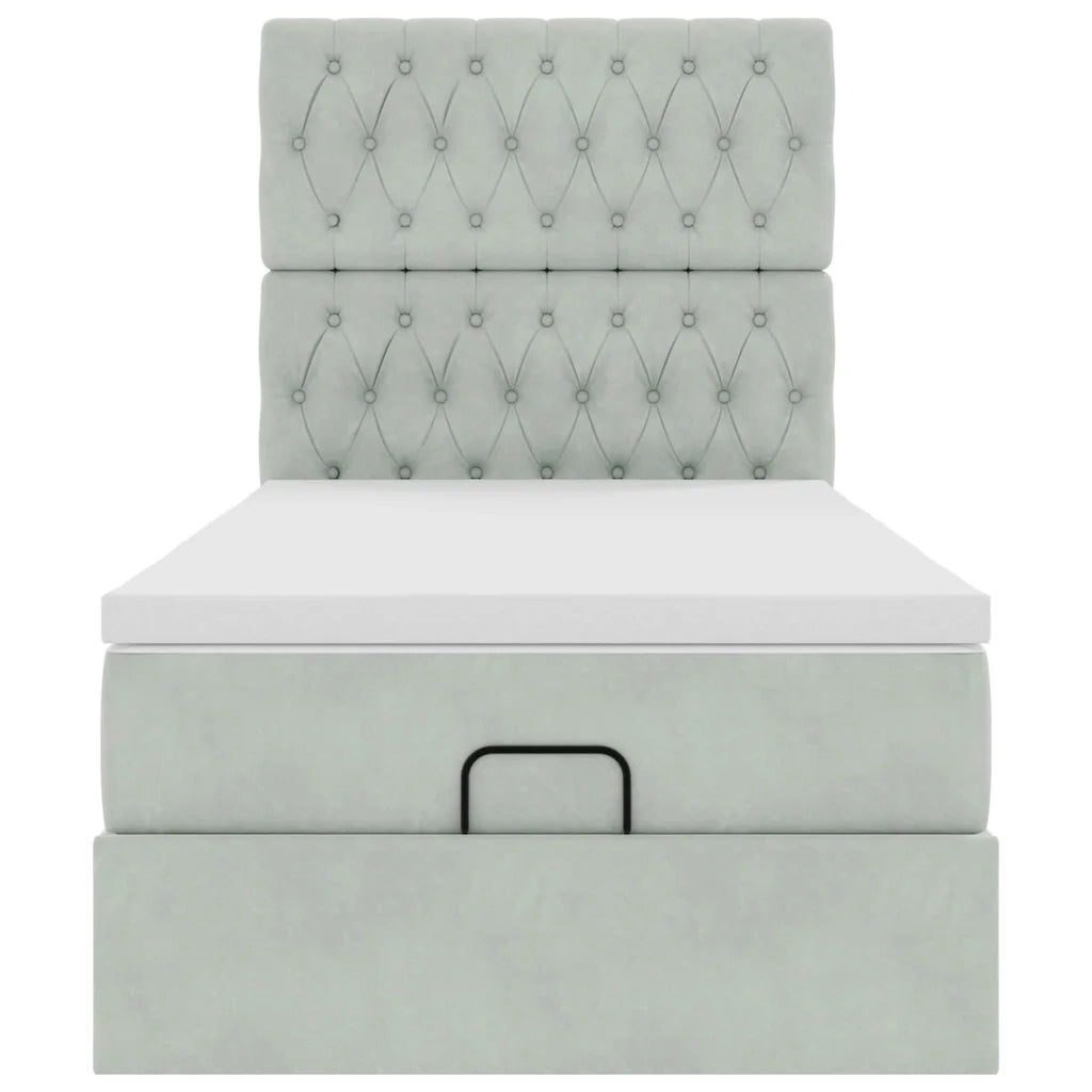 Struttura Letto Pouf con Materassi 100x200 cm Velluto 3314372