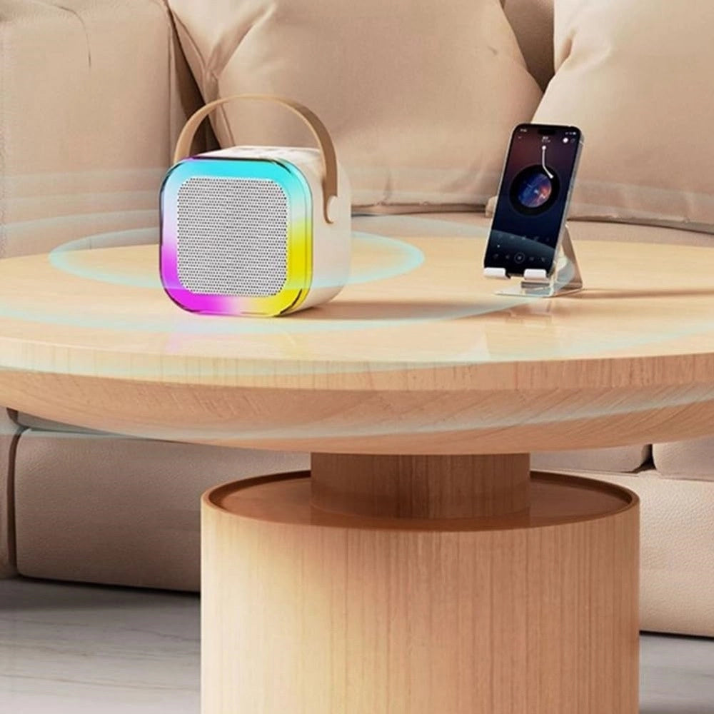 Trade Shop - Cassa Altoparlante Bluetooth Con Microfono Professionale Audio Piccola Per Casa Karaoke -