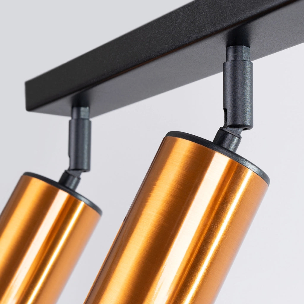Lampada tubolare in acciaio a LED Winx Bittersweet Shimmer a 3 luci GU10, nero rame