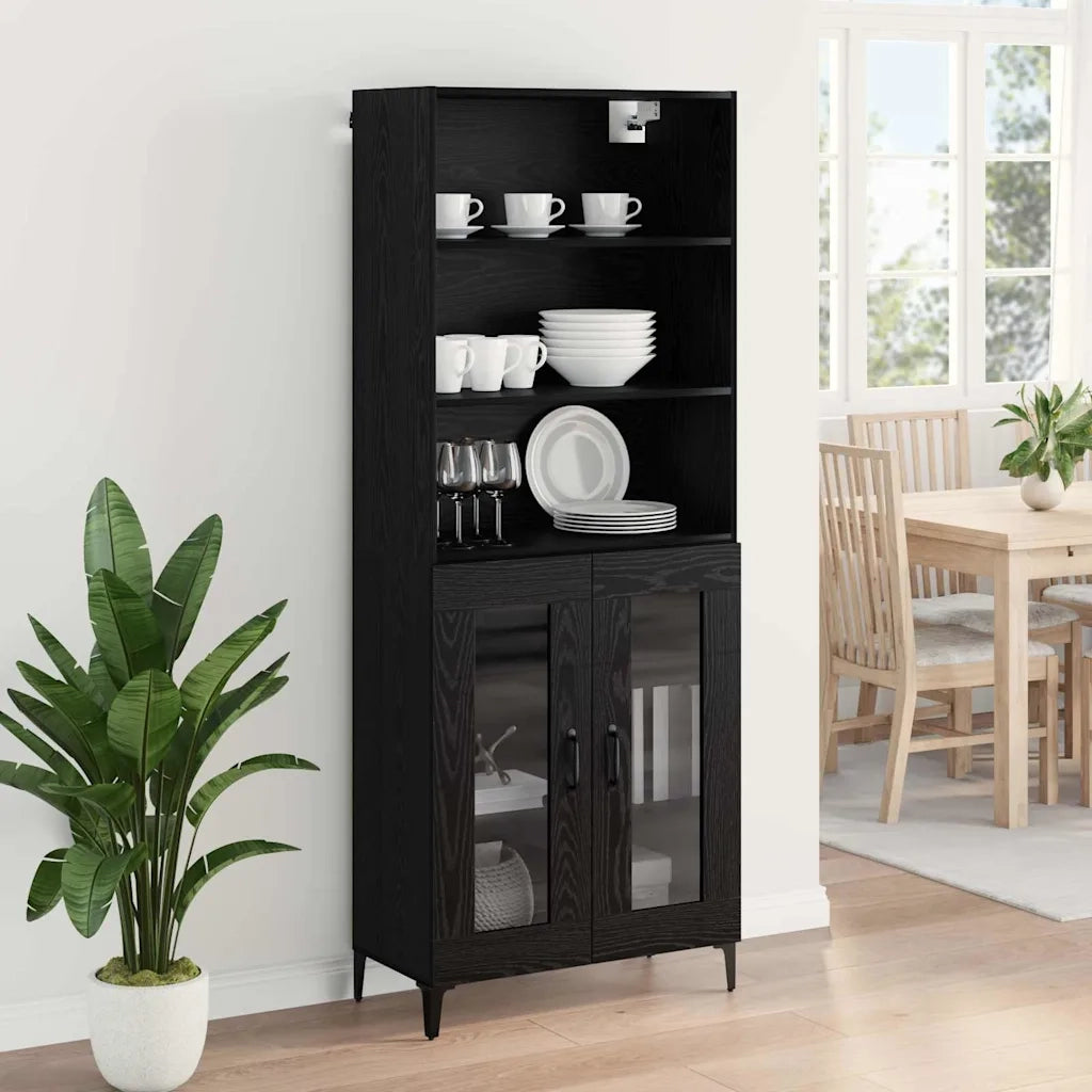Credenza Rovere Nero 69,5 x 34 x 180 cm Legno multistrato 3416180
