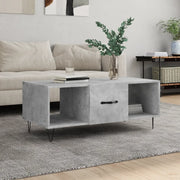 Tavolino Salotto-Tavolino da soggiorno-Tavolo Grigio Cemento 102x50x40 cm Legno Multistrato 803406