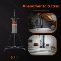 Stazione Multiuso Regolabile con Sacco da Boxe 20kg e Punching Ball per Allenamento Pugilato