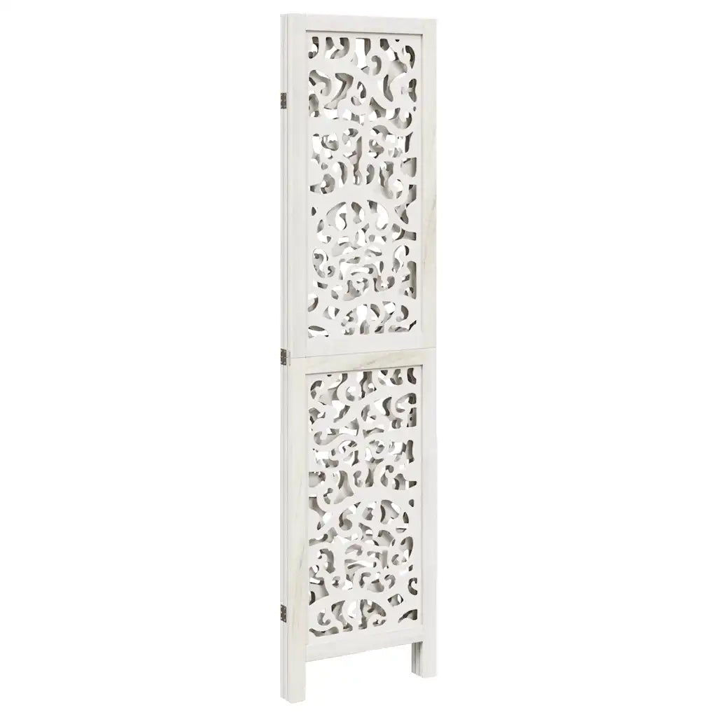 Divisorio Ambienti 3Pannelli Bianco Legno Massello di Paulownia