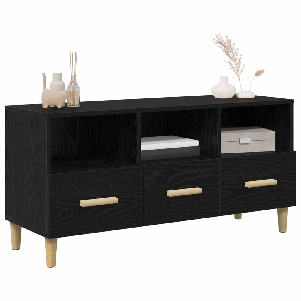 Mobile TV 102 x 36 x 50 cm Rovere Nero Legno ingegnerizzato 8004201