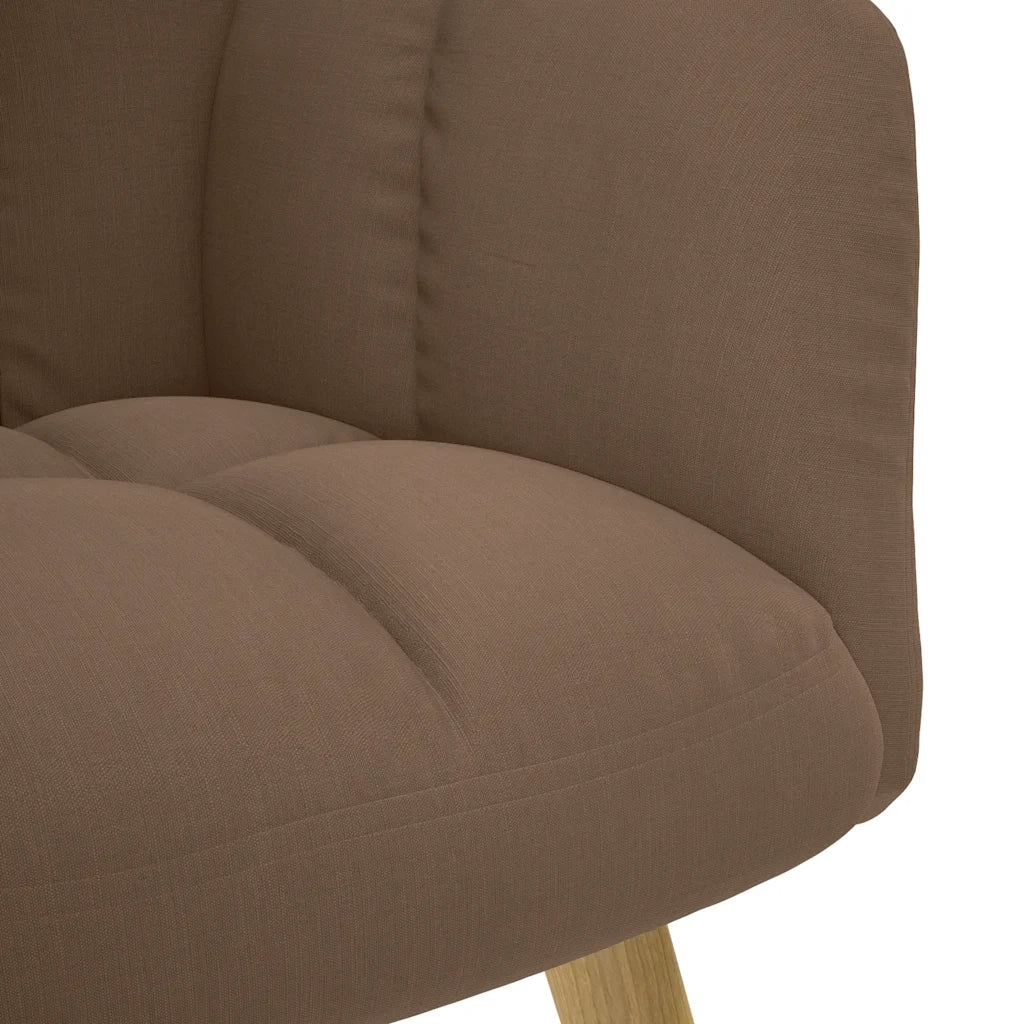Divano Sedia-Poltrona Relax con Poggiapiedi Marrone in Tessuto 850153