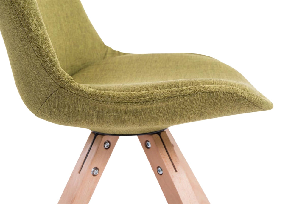 Set di 4 sedie per visitatori Toulouse Fabric Square verde,natura