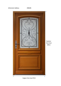 Porta d'ingresso in legno Exo modello 'Marine' 200X90 a sinistra a spinta senza maniglia