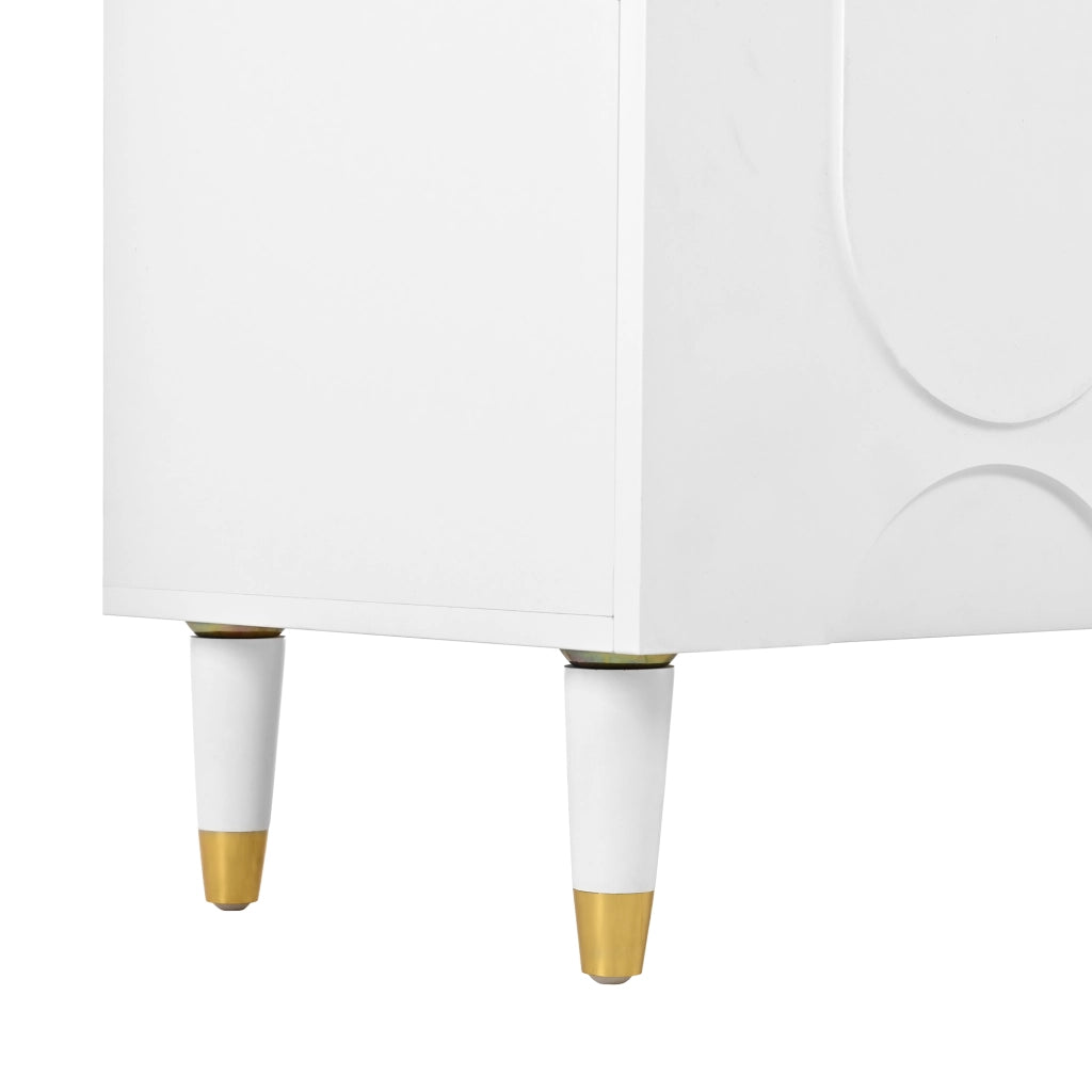 Mobile TV con 4 ante; vani aperti e passacavi - per soggiorno - 180 x 40 x 50 cm - bianco