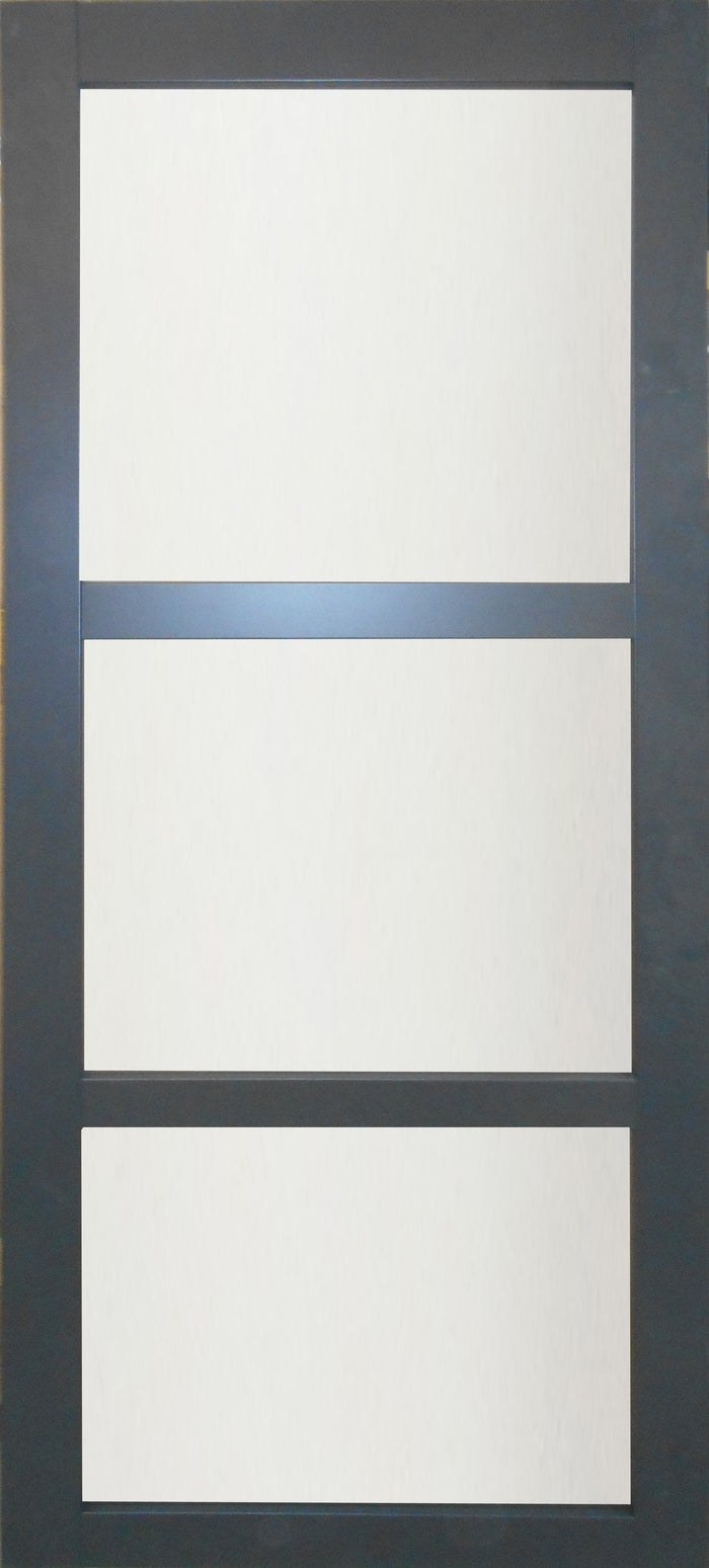 Porta scorrevole rivestita in grigio chiaro 'Blakeria' larghezza 93 + binario in alluminio + 2 scocche