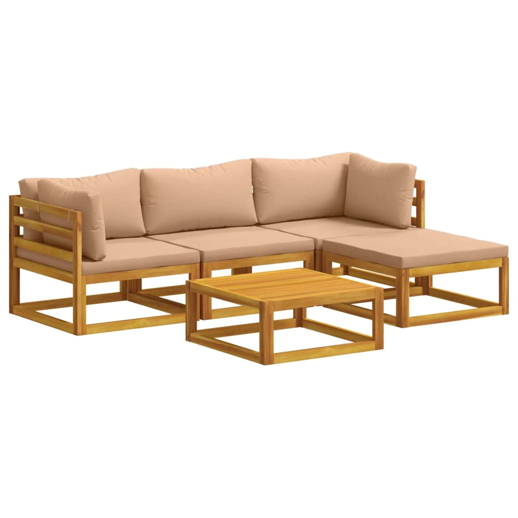 Set di divani 5 pz Naturale Legno di Acacia Massello 3417279