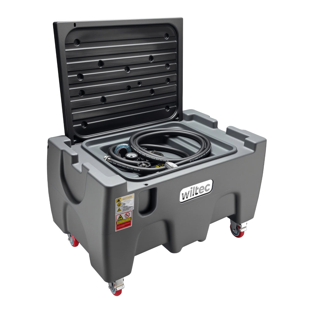 Serbatoio portatile per travaso carburante da 150 l con pompa da 12 V, pompa mobile per diesel e benzina