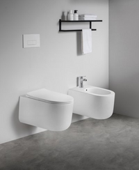 Sanitari sospesi WC e Bidet in Ceramica Copriwater soft-close TRAMONTANA Bianco Opaco