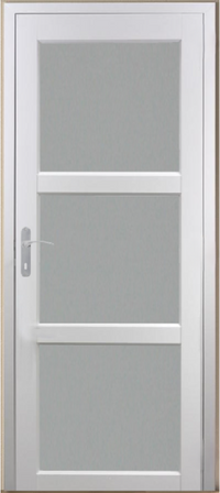 Blocco Porta Kenya Vetro Bianco H204 x L73 Pannello Lati Sx Spinta + Maniglia