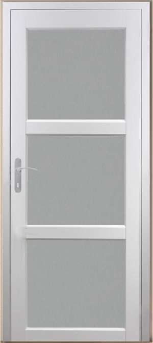 Blocco Porta Kenya Vetro Bianco H204 x L73 Pannello Lati Sx Spinta + Maniglia