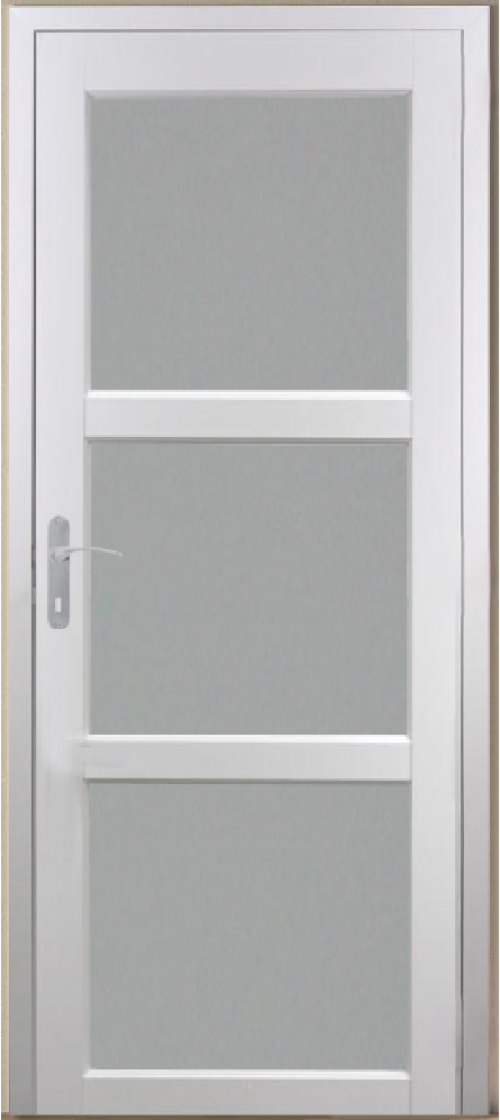 Blocco Porta Kenya Vetro Bianco H204 x L73 Pannello Lati Sx Spinta + Maniglia