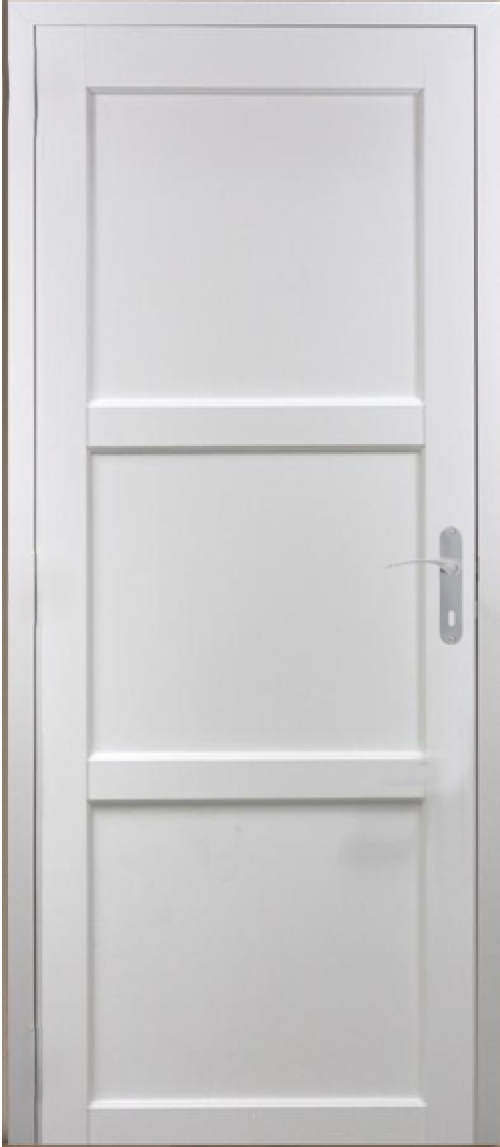 Blocco porta in tessuto bianco Korya, larghezza 83 mm, spinta a sinistra