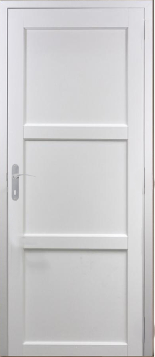 Blocco porta Korya bianco 3 pannelli H204 x L73 spingendo a destra dimensioni pannello + maniglia