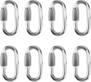 Anello di catena 8 pezzi - Acciaio inossidabile - Connettore a vite - 6 mm - 60 x 30 mm - Per outdoor/hamac - Connettore