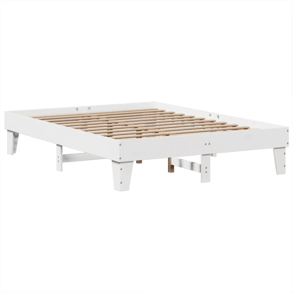 Letto senza Materasso Bianco 140x190 cm Legno Massello di Pino 3308856