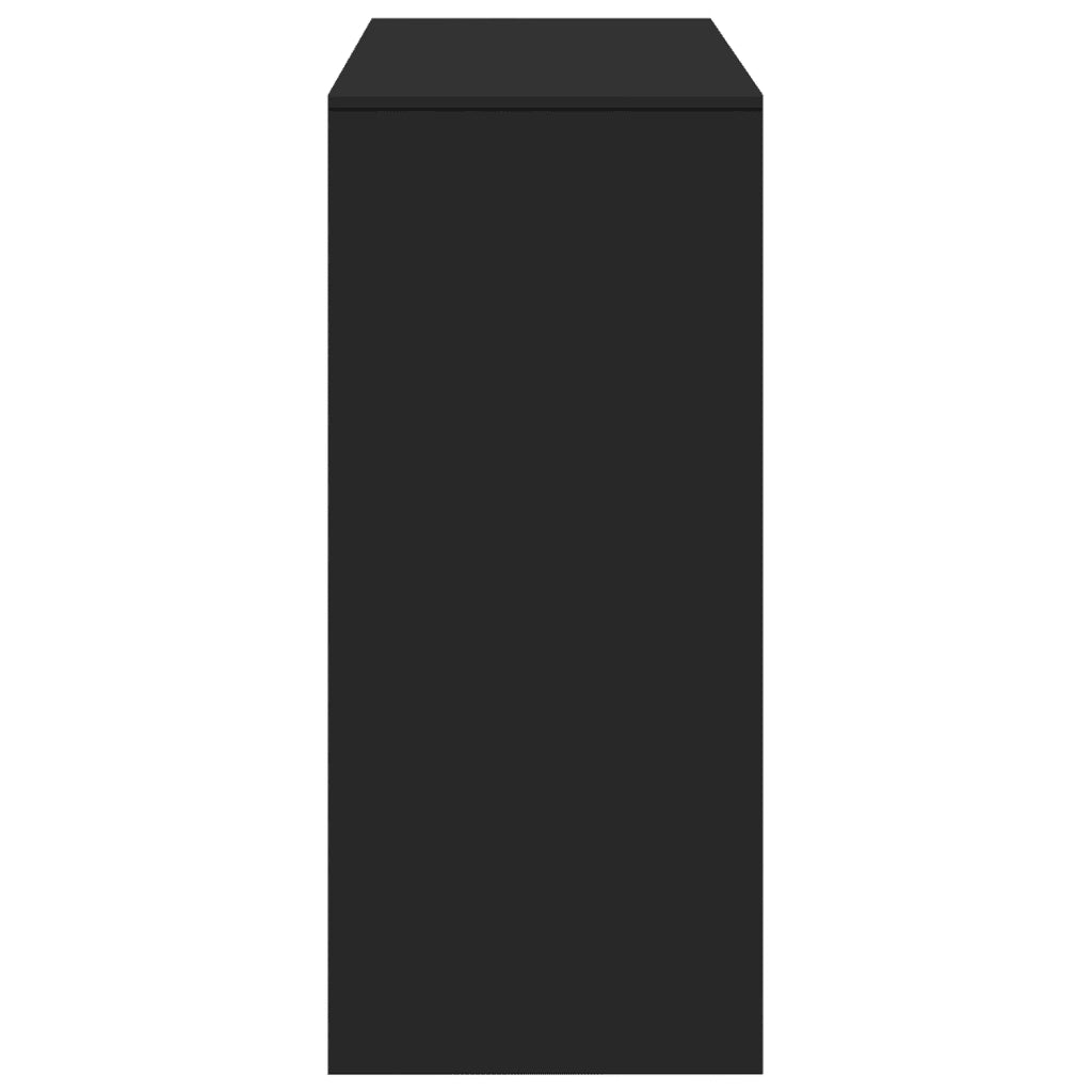 Tavolo Bar con Ripiano Nero 124x46x103,5 cm Legno Multistrato