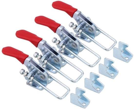 Set di viti Knevelklem da 4 pezzi - Serratura rapida - Viti a U - Chiusura a leva - Carico massimo 163 kg - Alta resistenza