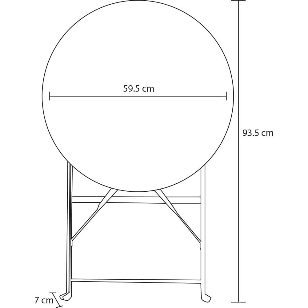 Set 3 Pezzi Giardino Tavolo 2 Sedie da Bistrot Pieghevole Modello Parigi Nero