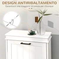 Scarpiera Moderna con 2 Cassetti Ribaltabili per 10 Paia di Scarpe e Ripiano Regolabile, 54x24x82.5cm, Bianco
