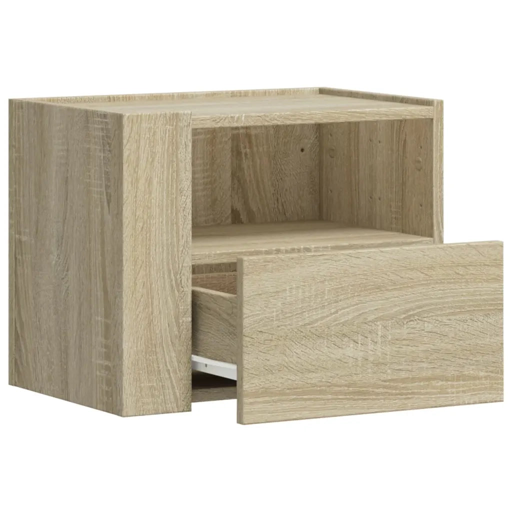 Comodini a Muro 2 pz-Set di 2 Tavolino da notte Rovere Sonoma 45x30x35 cm 384546
