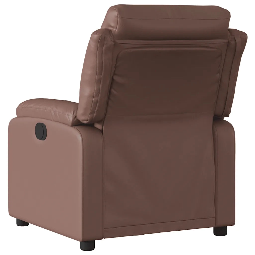 Divano Sedia-Poltrona Reclinabile Marrone in Similpelle 973680