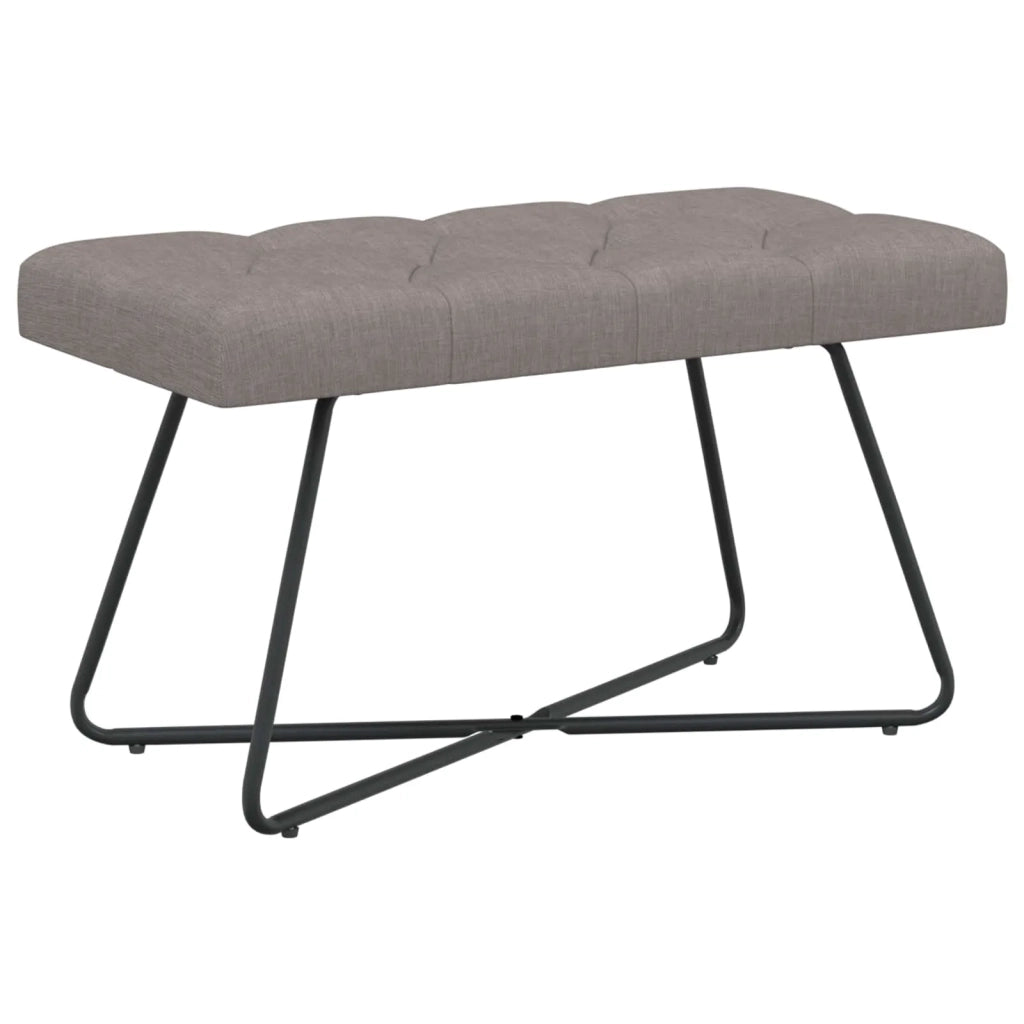 Panchina con bottoni imbottiti Tortora 80 x 40 x 46 cm Tessuto 42038363