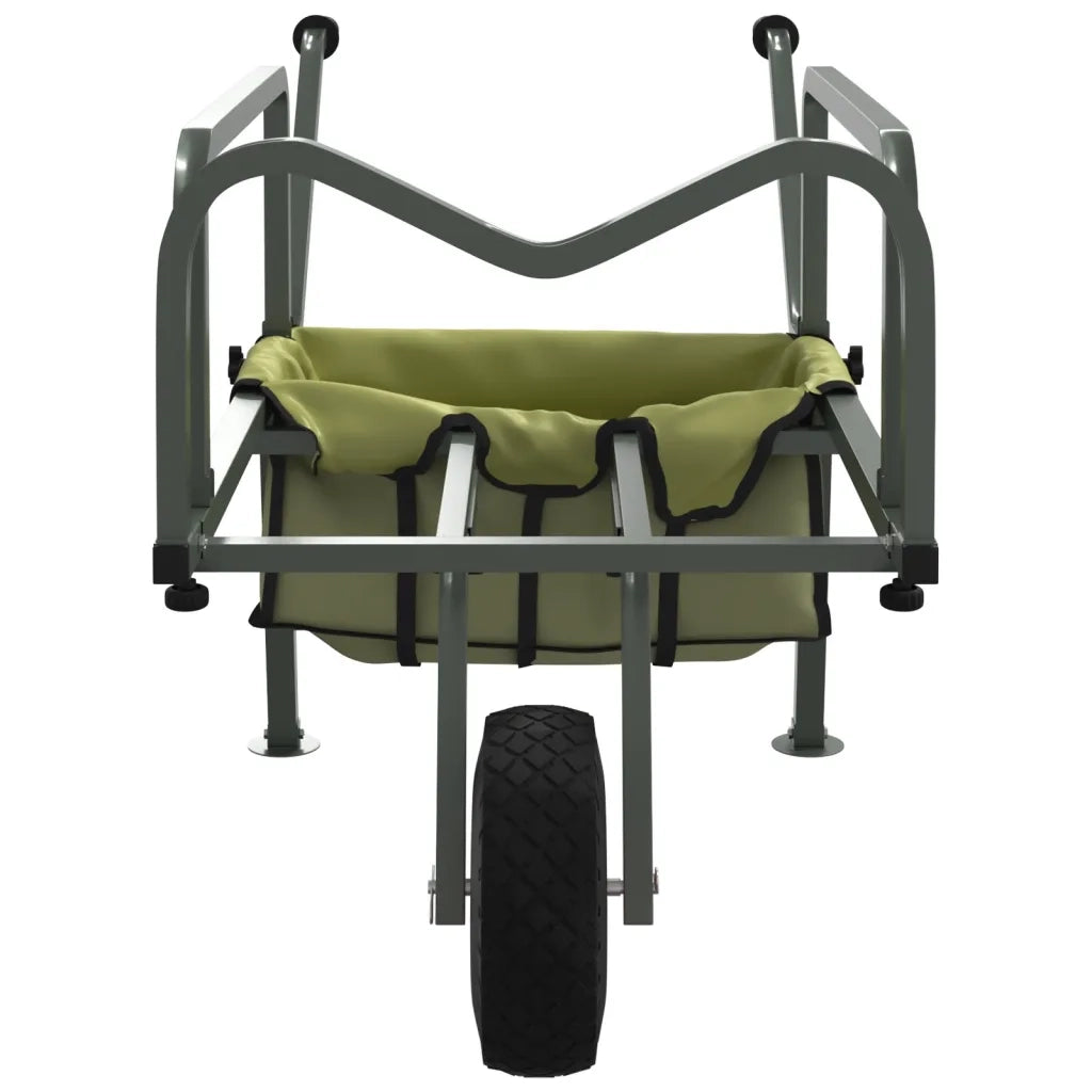 Carrello da Pesca Verde con Ruota Acciaio Verniciato a Polvere 94869