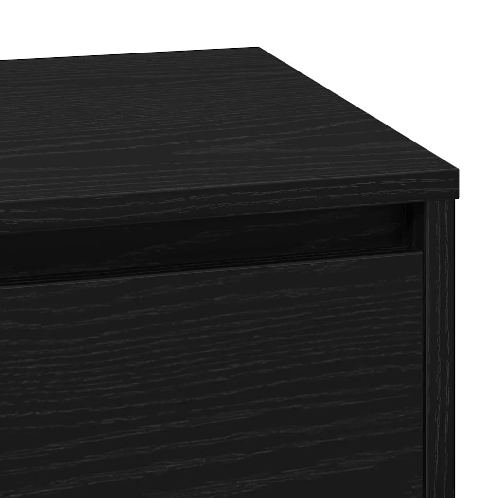 Armadio da Notte con cassetto Rovere Nero 71 x 34,5 x 75 cm 869635