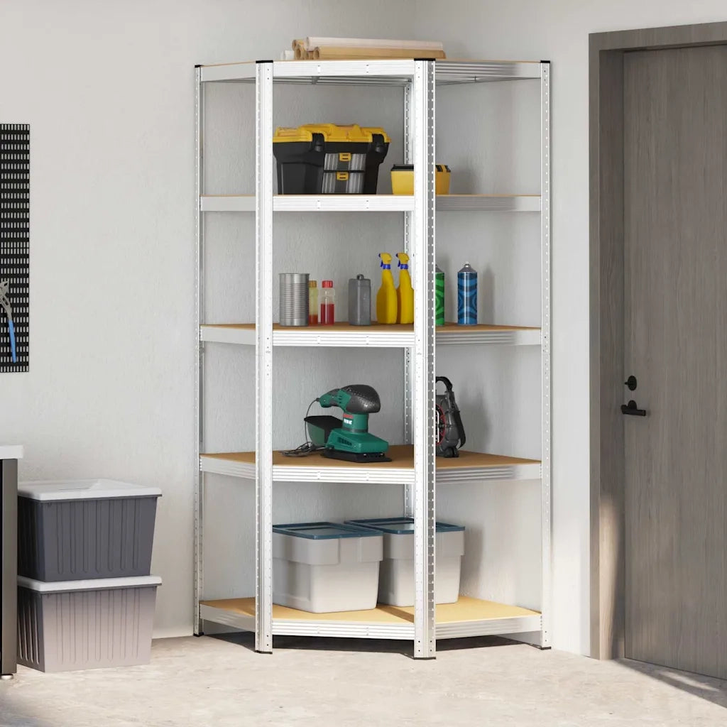 Mensola angolare Argento 90 x 90 x 198 cm Legno multistrato CFW7751382