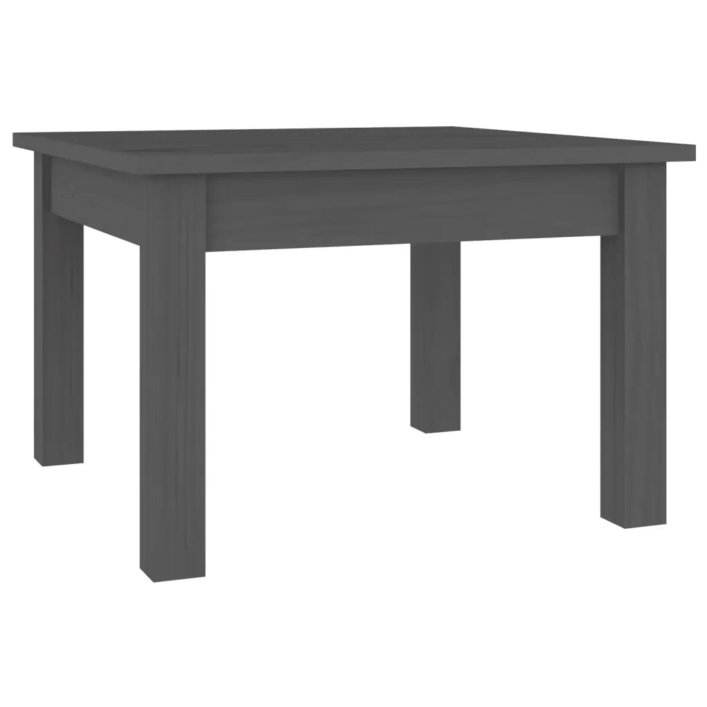 Tavolino da Salotto Grigio 45x45x30 cm Legno Massello di Pino 814226