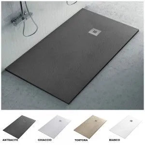 Piatto doccia filo pavimento 70x140 in resina Karen pietra ardesia