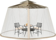 Zanzariera per Ombrellone da Esterno, Zanzariera Regolabile da Patio con 2 Porte a Doppia Cerniera, Rete per Copertura Ombrellone, 12,5 x 2,3 m