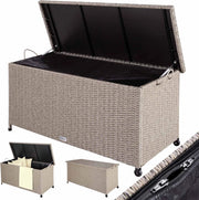 ® Baule Giardino XXL 117x53x60cm Ruote 270L Salvaspazio Impermeabile Resistente Cassettone Contenitore Esterno
