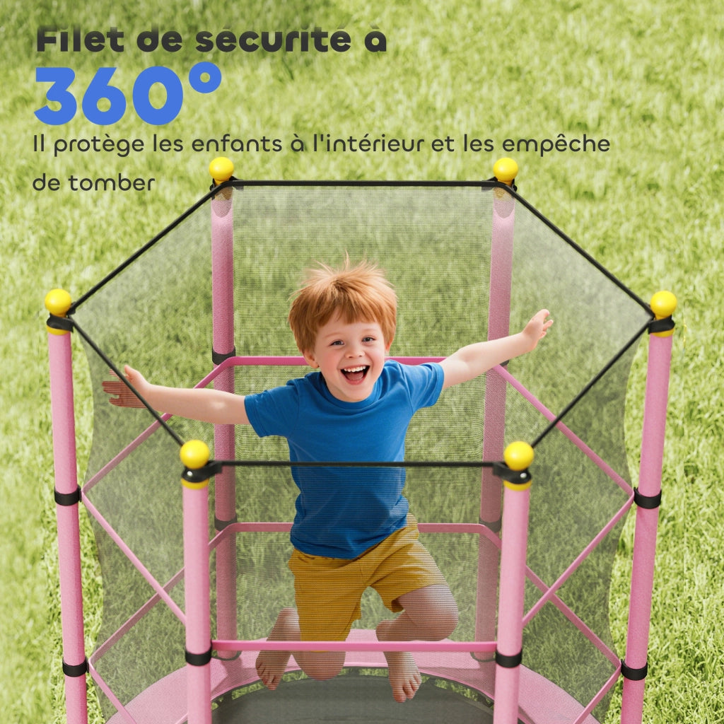 Trampolino da giardino per bambini ¨C Minimal ¨C rosa 140x190 cm