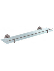 Mensola doccia a muro COLORADO con binario in ottone grigio metallo spazzolato 60 cm